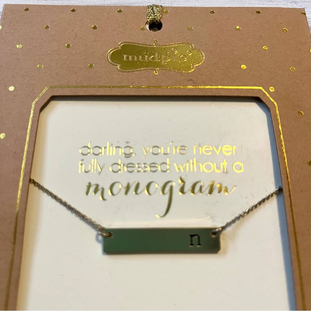 NWT MUDPIE “n” Monogram Necklace